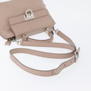 Salvatore Ferragamo Gancini Sofia Hand Bag Leather 2way Pink Silver Auth AMZ379A-8