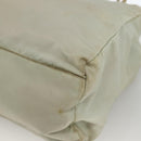 PRADA Tote Bag Nylon Beige Silver Auth AMZ381-10