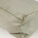 PRADA Tote Bag Nylon Beige Silver Auth AMZ381-12
