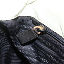 PRADA Tote Bag Nylon Beige Silver Auth AMZ381-19