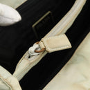 PRADA Tote Bag Nylon Beige Silver Auth AMZ381-21