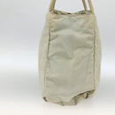PRADA Tote Bag Nylon Beige Silver Auth AMZ381-5