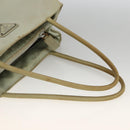 PRADA Tote Bag Nylon Beige Silver Auth AMZ381-7