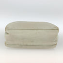 PRADA Tote Bag Nylon Beige Silver Auth AMZ381-9