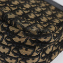 Christian Dior Trotter Canvas Shoulder Bag Navy Gold Auth AMZ388-14