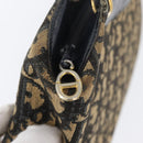 Christian Dior Trotter Canvas Shoulder Bag Navy Gold Auth AMZ388-10