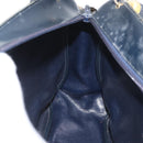 Christian Dior Trotter Canvas Shoulder Bag Navy Gold Auth AMZ388-17