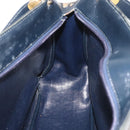 Christian Dior Trotter Canvas Shoulder Bag Navy Gold Auth AMZ388-18