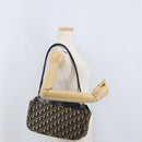 Christian Dior Trotter Canvas Shoulder Bag Navy Gold Auth AMZ388-19