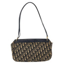Christian Dior Trotter Canvas Shoulder Bag Navy Gold Auth AMZ388-2