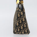 Christian Dior Trotter Canvas Shoulder Bag Navy Gold Auth AMZ388-4