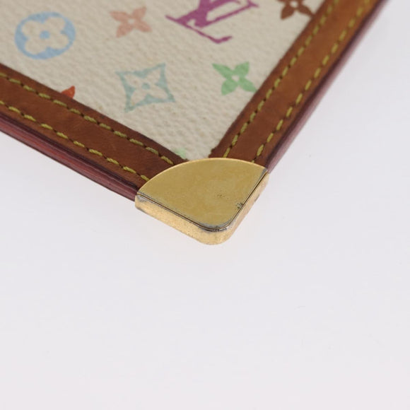 LOUIS VUITTON Monogram Multicolor Pochette Cles Purse White M92655 Auth AMZ391A