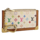 LOUIS VUITTON Monogram Multicolor Pochette Cles Purse White M92655 Auth AMZ391A-1