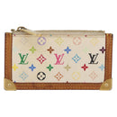 LOUIS VUITTON Monogram Multicolor Pochette Cles Purse White M92655 Auth AMZ391A-13