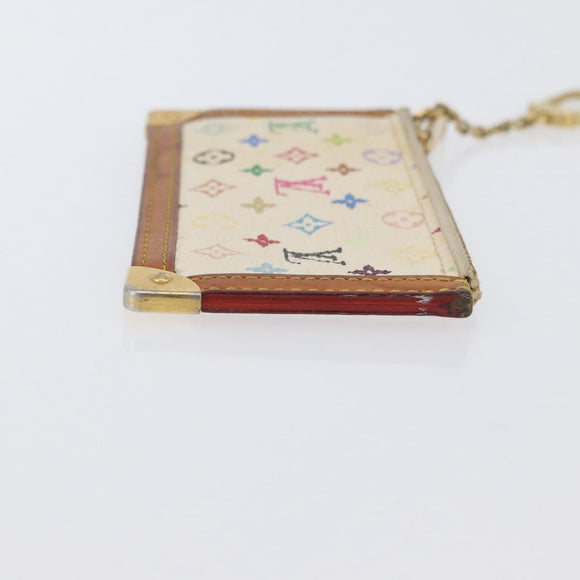 LOUIS VUITTON Monogram Multicolor Pochette Cles Purse White M92655 Auth AMZ391A
