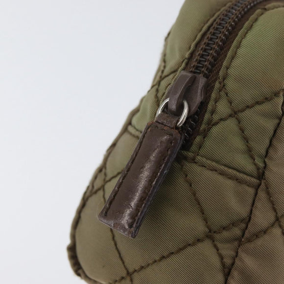PRADA Pouch Nylon Khaki Auth AMZ393