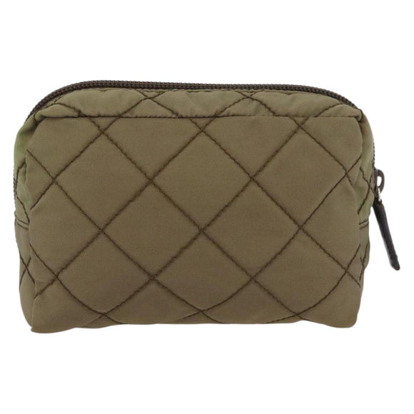 PRADA Pouch Nylon Khaki Auth AMZ393