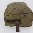 PRADA Pouch Nylon Khaki Auth AMZ393-5