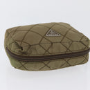 PRADA Pouch Nylon Khaki Auth AMZ393-6