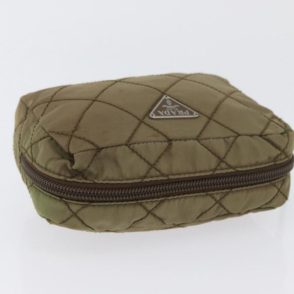 PRADA Pouch Nylon Khaki Auth AMZ393