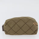 PRADA Pouch Nylon Khaki Auth AMZ393-7