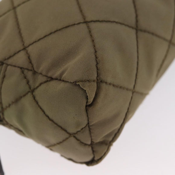 PRADA Pouch Nylon Khaki Auth AMZ393