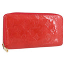 LOUIS VUITTON Vernis Zippy Wallet Rouge Grunadine M91732 LV Auth AMZ396-1