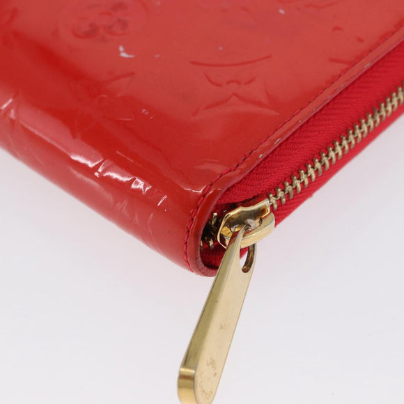 LOUIS VUITTON Vernis Zippy Wallet Rouge Grunadine M91732 LV Auth AMZ396