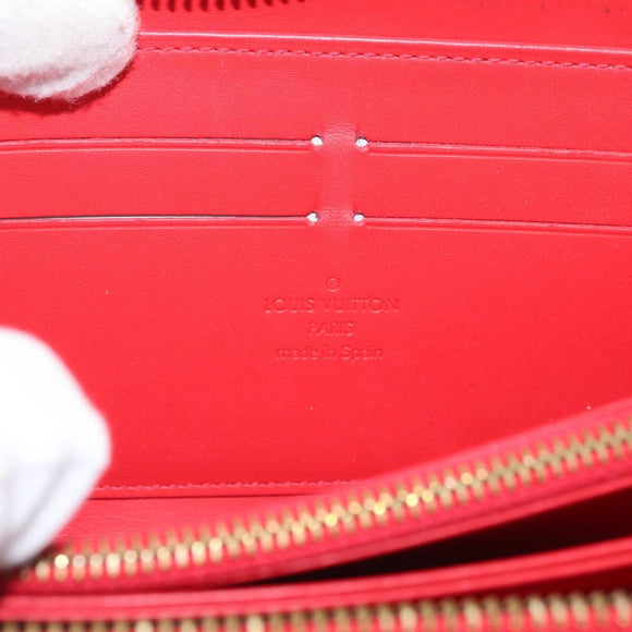 LOUIS VUITTON Vernis Zippy Wallet Rouge Grunadine M91732 LV Auth AMZ396