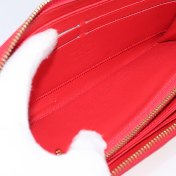 LOUIS VUITTON Vernis Zippy Wallet Rouge Grunadine M91732 LV Auth AMZ396