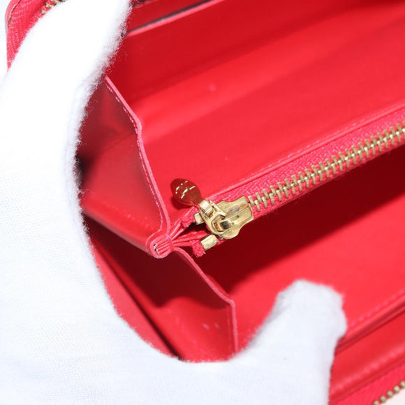 LOUIS VUITTON Vernis Zippy Wallet Rouge Grunadine M91732 LV Auth AMZ396