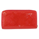 LOUIS VUITTON Vernis Zippy Wallet Rouge Grunadine M91732 LV Auth AMZ396-2