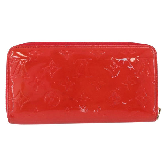 LOUIS VUITTON Vernis Zippy Wallet Rouge Grunadine M91732 LV Auth AMZ396