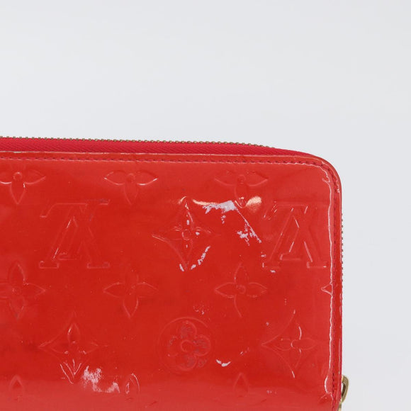LOUIS VUITTON Vernis Zippy Wallet Rouge Grunadine M91732 LV Auth AMZ396