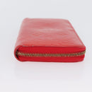 LOUIS VUITTON Vernis Zippy Wallet Rouge Grunadine M91732 LV Auth AMZ396-4