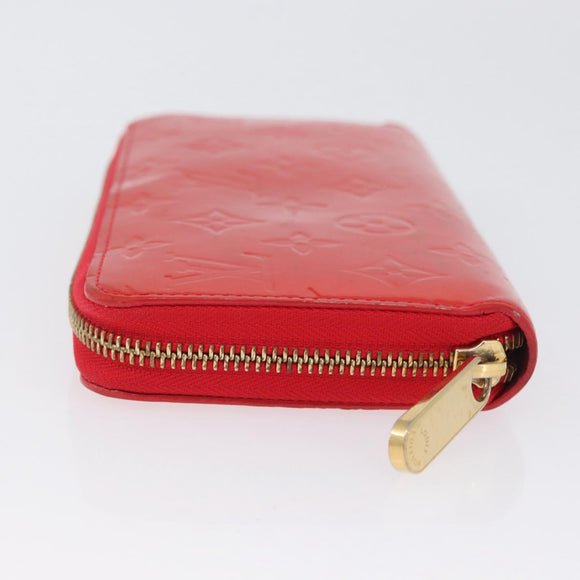 LOUIS VUITTON Vernis Zippy Wallet Rouge Grunadine M91732 LV Auth AMZ396