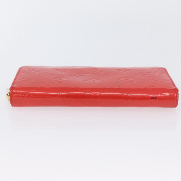 LOUIS VUITTON Vernis Zippy Wallet Rouge Grunadine M91732 LV Auth AMZ396