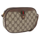 GUCCI GG Supreme Web Sherry Line Shoulder Bag PVC Beige 007 754 6112 Auth AMZ405-1