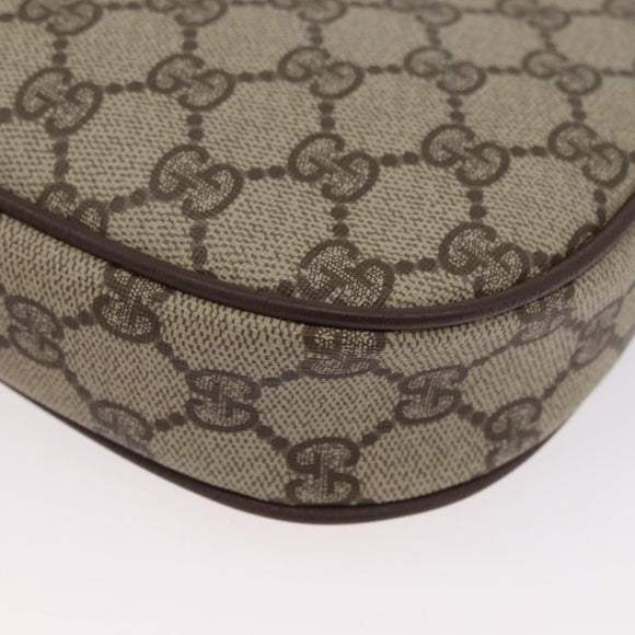 GUCCI GG Supreme Web Sherry Line Shoulder Bag PVC Beige 007 754 6112 Auth AMZ405