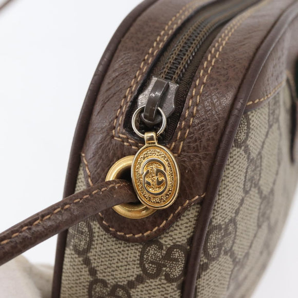 GUCCI GG Supreme Web Sherry Line Shoulder Bag PVC Beige 007 754 6112 Auth AMZ405