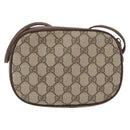 GUCCI GG Supreme Web Sherry Line Shoulder Bag PVC Beige 007 754 6112 Auth AMZ405-2