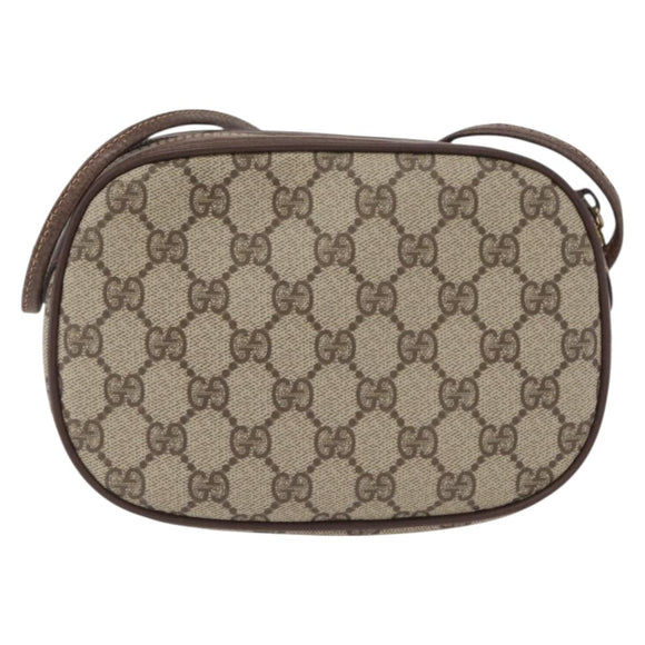 GUCCI GG Supreme Web Sherry Line Shoulder Bag PVC Beige 007 754 6112 Auth AMZ405