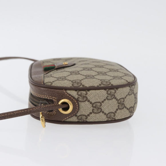 GUCCI GG Supreme Web Sherry Line Shoulder Bag PVC Beige 007 754 6112 Auth AMZ405