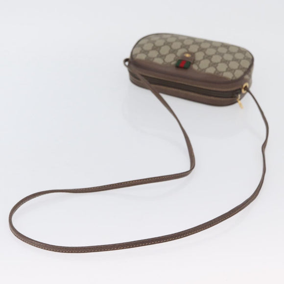 GUCCI GG Supreme Web Sherry Line Shoulder Bag PVC Beige 007 754 6112 Auth AMZ405