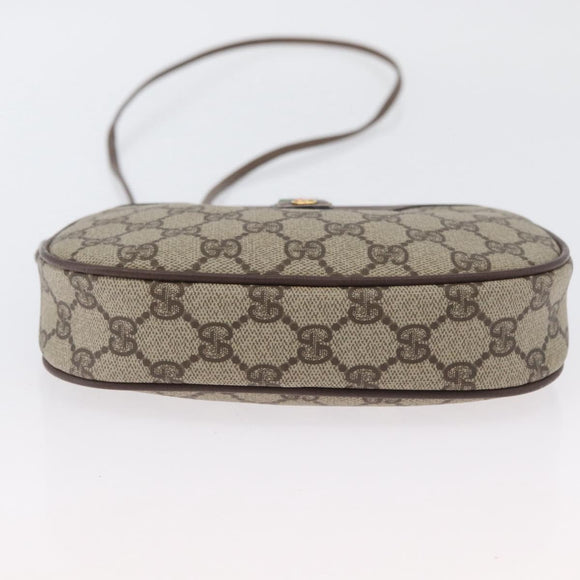 GUCCI GG Supreme Web Sherry Line Shoulder Bag PVC Beige 007 754 6112 Auth AMZ405