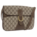 GUCCI GG Supreme Shoulder Bag PVC Beige Gold Auth AMZ406-1