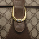 GUCCI GG Supreme Shoulder Bag PVC Beige Gold Auth AMZ406-19