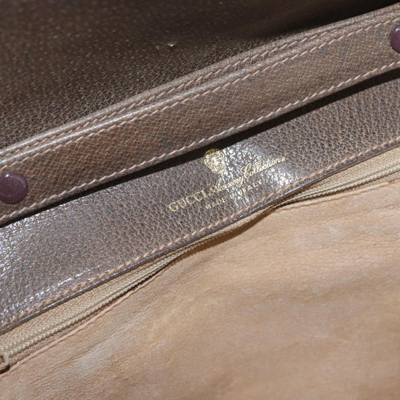 GUCCI GG Supreme Shoulder Bag PVC Beige Gold Auth AMZ406