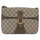 GUCCI GG Supreme Shoulder Bag PVC Beige Gold Auth AMZ406-13