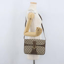 GUCCI GG Supreme Shoulder Bag PVC Beige Gold Auth AMZ406-24